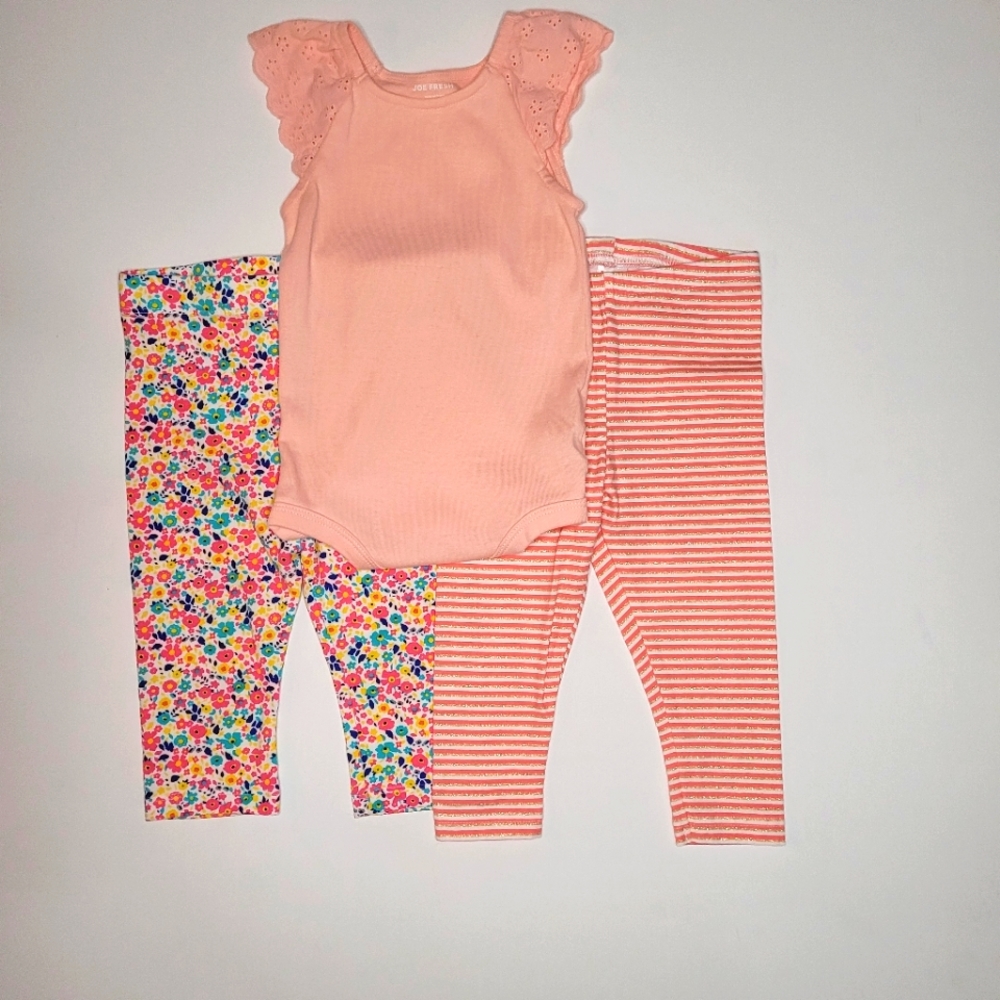 2 Baby Summer Capri Pants with Onsie 18-24M